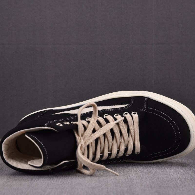 (BEST) Rick Owens Porterville DRKSHDW Vintage High Canvas 'Black Milk' Sneakers