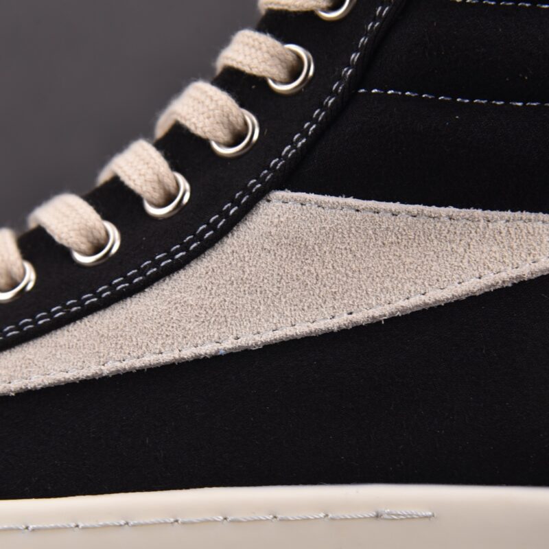 (BEST) Rick Owens Porterville DRKSHDW Vintage High Canvas 'Black Milk' Sneakers