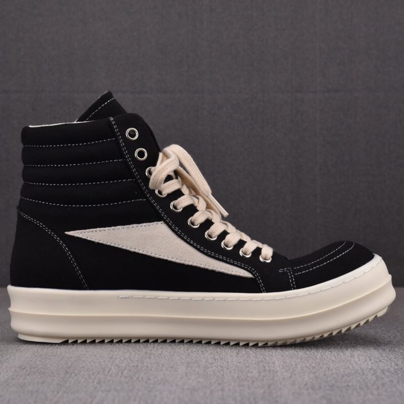 (BEST) Rick Owens Porterville DRKSHDW Vintage High Canvas 'Black Milk' Sneakers