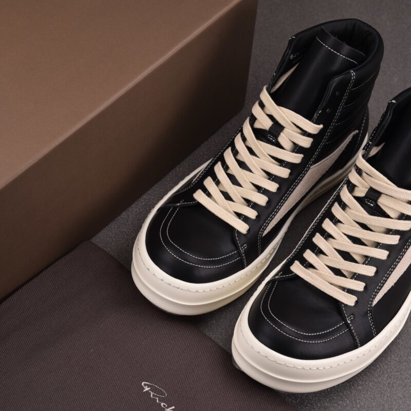 (BEST) Rick Owens Porterville Vintage High 'Black Milk' Sneakers