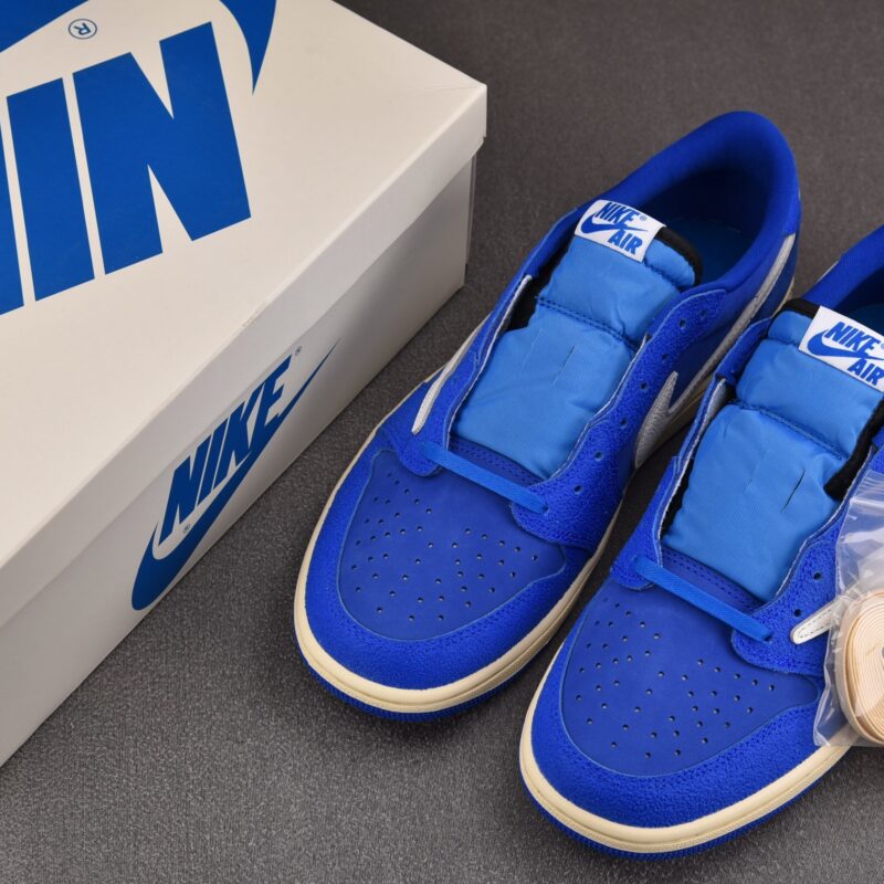 (BEST) Travis Scott x Air Jordan 1 Low OG SP Suede 'Fragment Deep Blue'