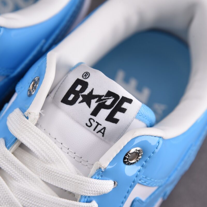 (BEST) A Bathing Ape Bape Sta Patent Leather 'BLUE WHITE'