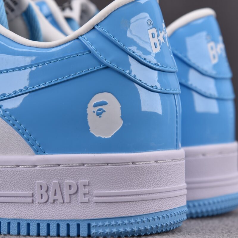 (BEST) A Bathing Ape Bape Sta Patent Leather 'BLUE WHITE'