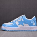 (BEST) A Bathing Ape Bape Sta Patent Leather 'BLUE WHITE'