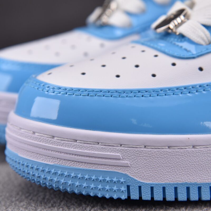 (BEST) A Bathing Ape Bape Sta Patent Leather 'BLUE WHITE'