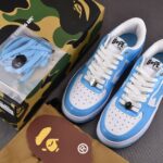 (BEST) A Bathing Ape Bape Sta Patent Leather 'BLUE WHITE'