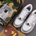 (BEST) A Bathing Ape Bape Sta Patent Leather 'WHITE GREY' (2023)