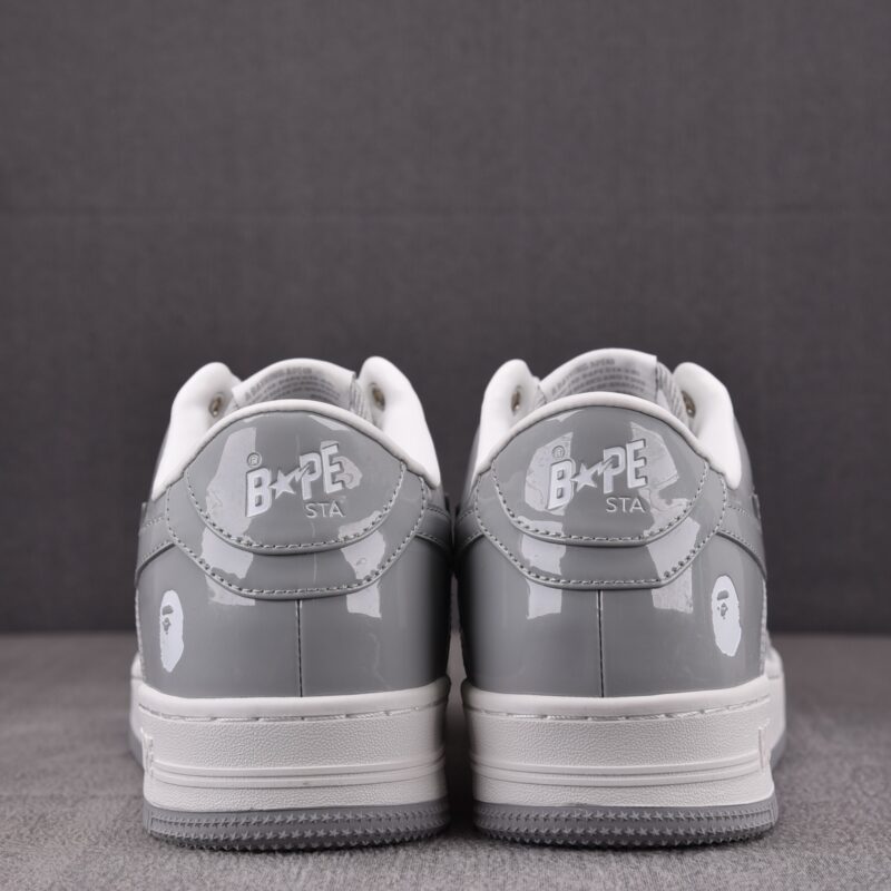 (BEST) A Bathing Ape Bape Sta Patent Leather 'WHITE GREY' (2023)