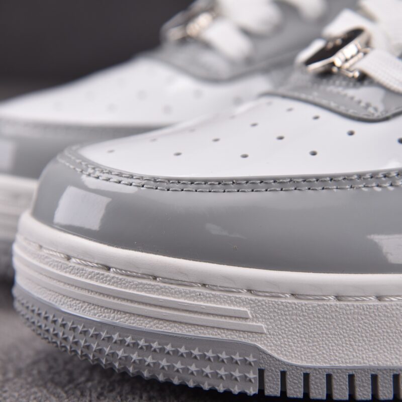 (BEST) A Bathing Ape Bape Sta Patent Leather 'WHITE GREY' (2023)