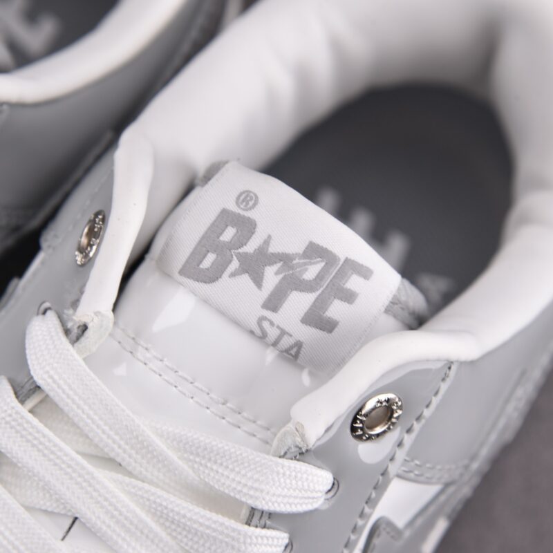 (BEST) A Bathing Ape Bape Sta Patent Leather 'WHITE GREY' (2023)