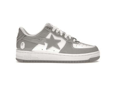 (BEST) A Bathing Ape Bape Sta Patent Leather 'WHITE GREY' (2023)