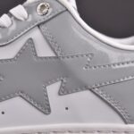 (BEST) A Bathing Ape Bape Sta Patent Leather 'WHITE GREY' (2023)