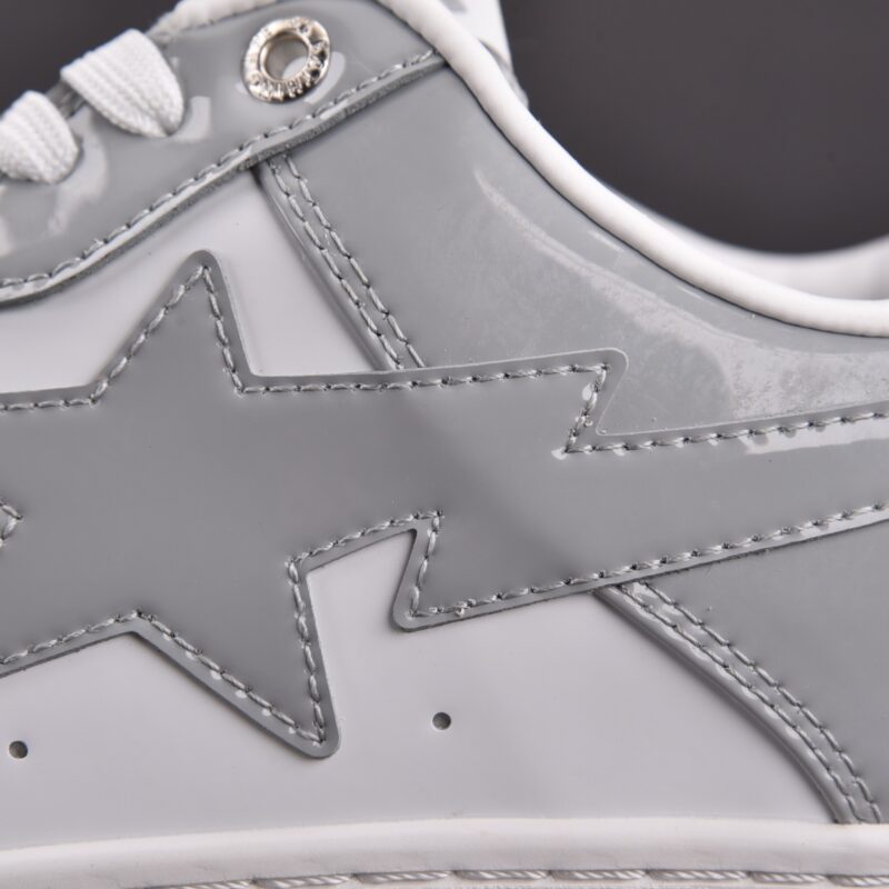 (BEST) A Bathing Ape Bape Sta Patent Leather 'WHITE GREY' (2023)
