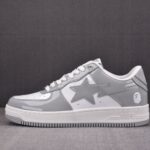 (BEST) A Bathing Ape Bape Sta Patent Leather 'WHITE GREY' (2023)