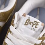 (BEST) A Bathing Ape Bape Sta Patent Leather 'WHITE KHAKI' (2023)