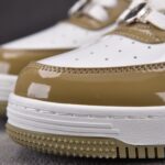 (BEST) A Bathing Ape Bape Sta Patent Leather 'WHITE KHAKI' (2023)