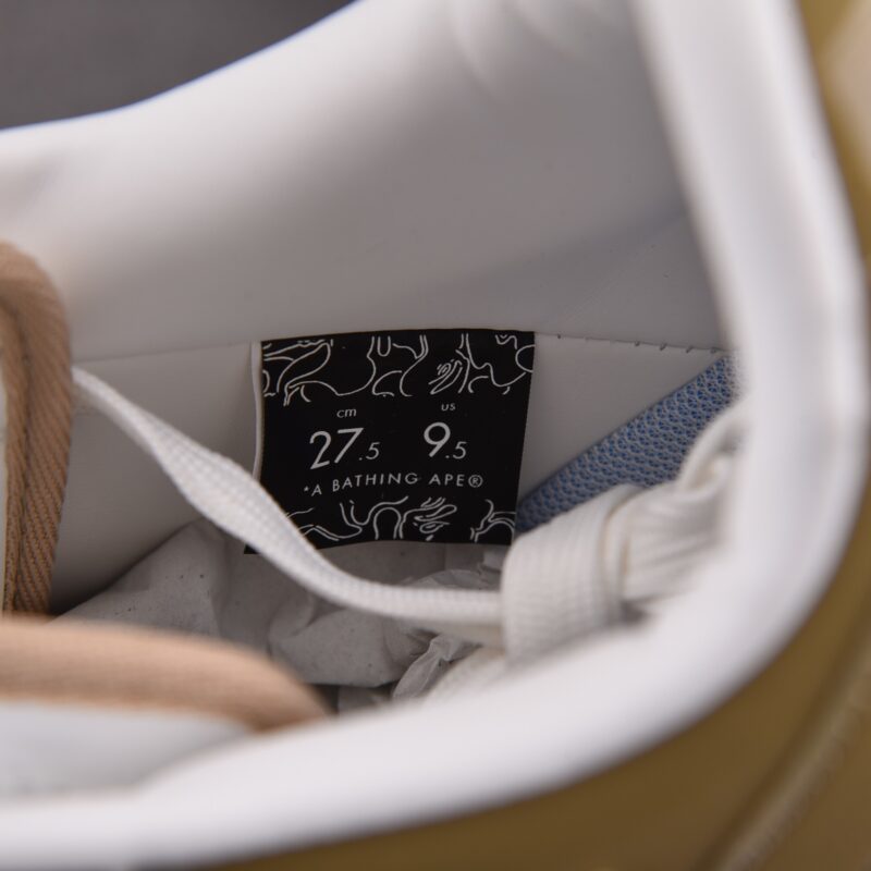 (BEST) A Bathing Ape Bape Sta Patent Leather 'WHITE KHAKI' (2023)