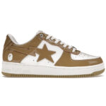(BEST) A Bathing Ape Bape Sta Patent Leather 'WHITE KHAKI' (2023)