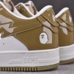 (BEST) A Bathing Ape Bape Sta Patent Leather 'WHITE KHAKI' (2023)