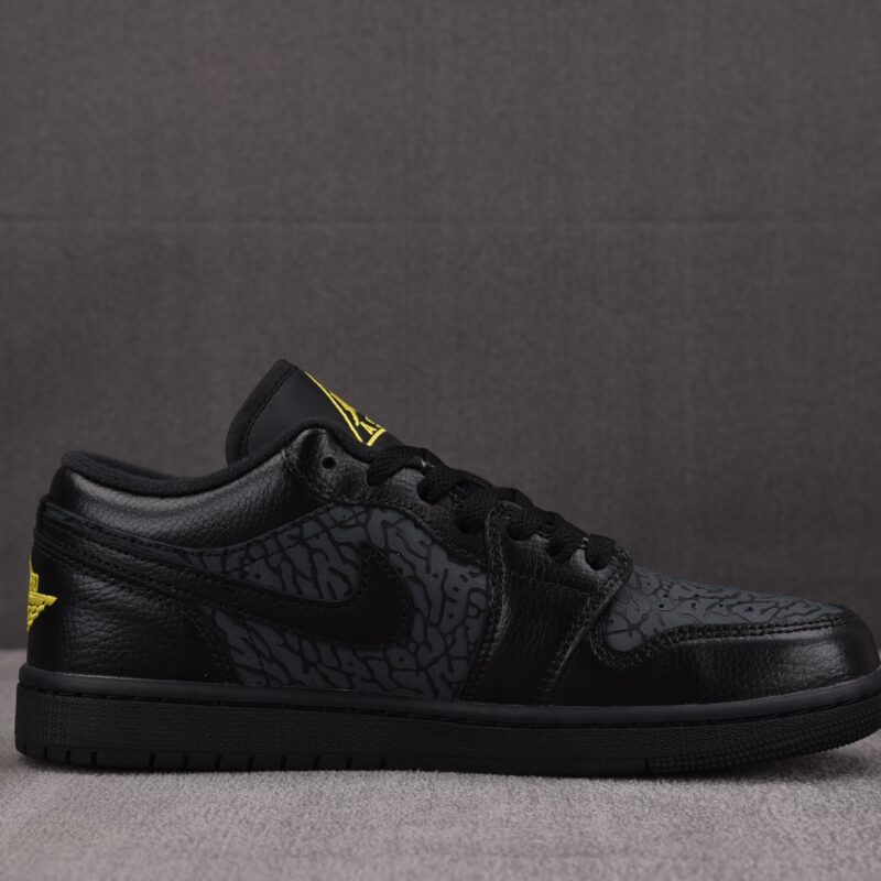 (BEST) Air Jordan 1 Low 'BLACK ELEPHANT PRINT'