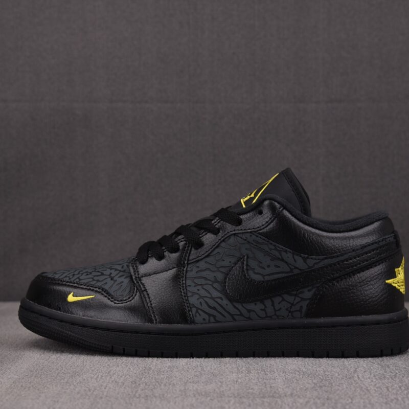 (BEST) Air Jordan 1 Low 'BLACK ELEPHANT PRINT'