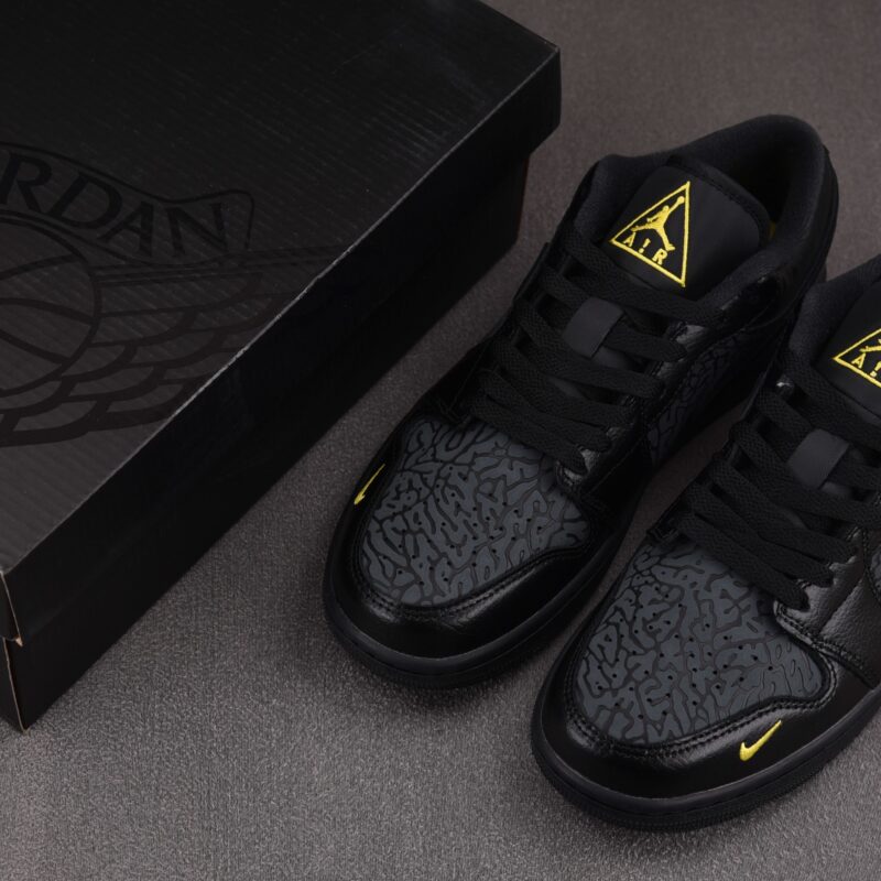 (BEST) Air Jordan 1 Low 'BLACK ELEPHANT PRINT'