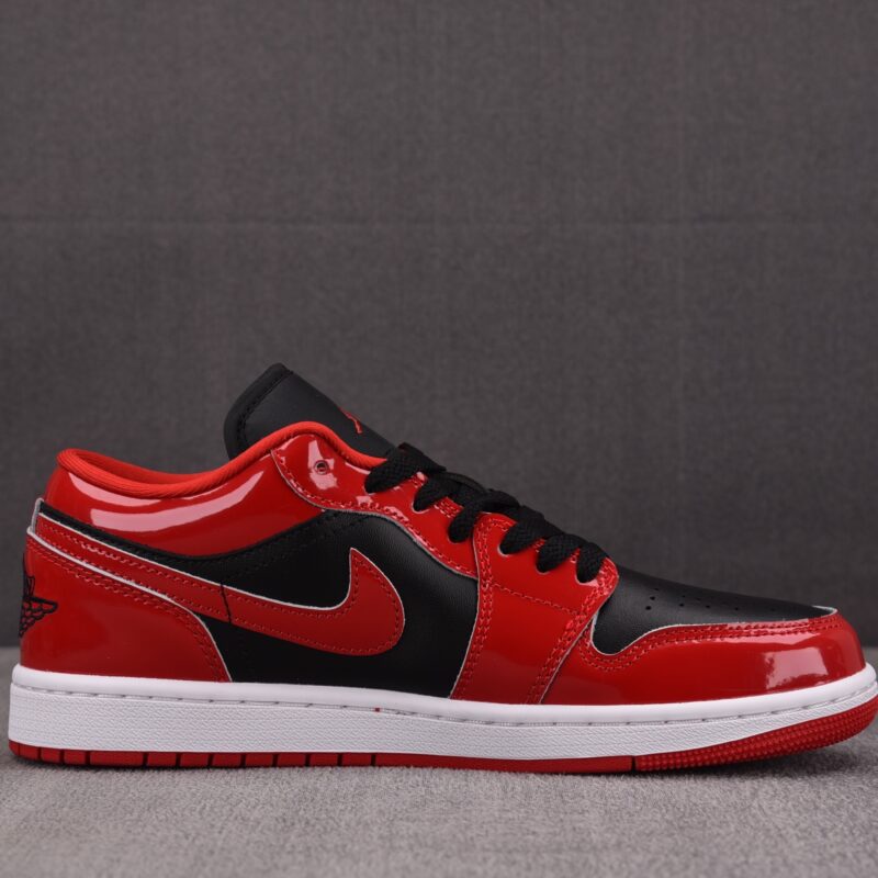 (BEST) Air Jordan 1 Low SE Patent 'VARSITY RED BLACK'