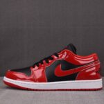 (BEST) Air Jordan 1 Low SE Patent 'VARSITY RED BLACK'