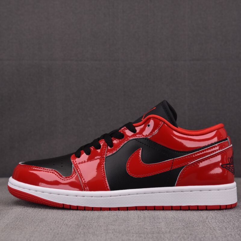 (BEST) Air Jordan 1 Low SE Patent 'VARSITY RED BLACK'