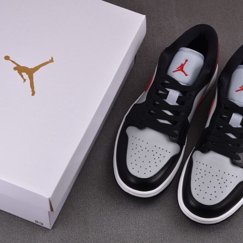(BEST) Air Jordan 1 Low 'WOLF GREY GYM RED'