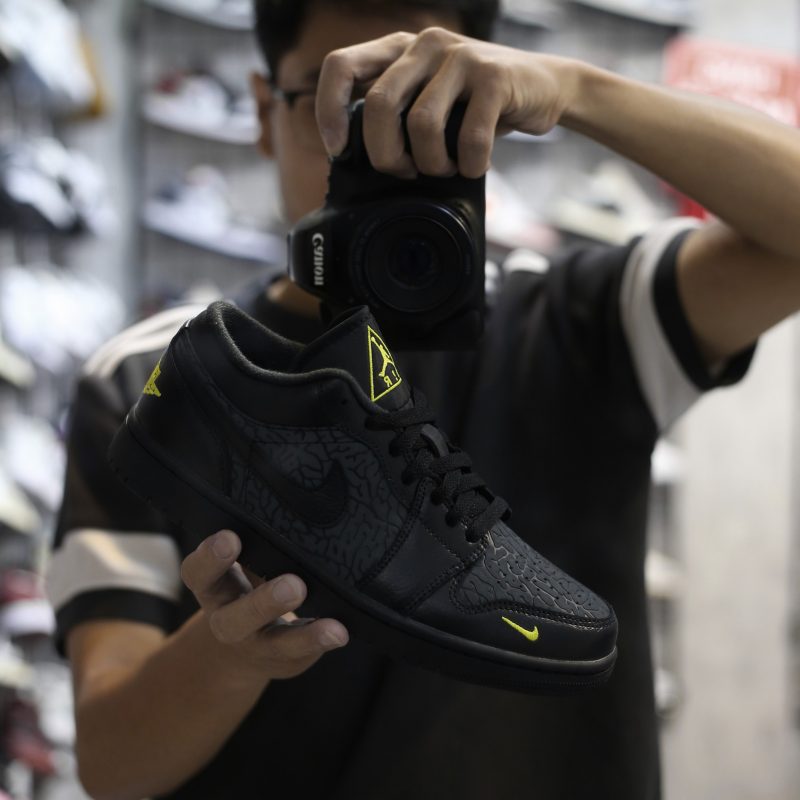 (BEST) Jordan 1 Low 'BLACK ELEPHANT PRINT'