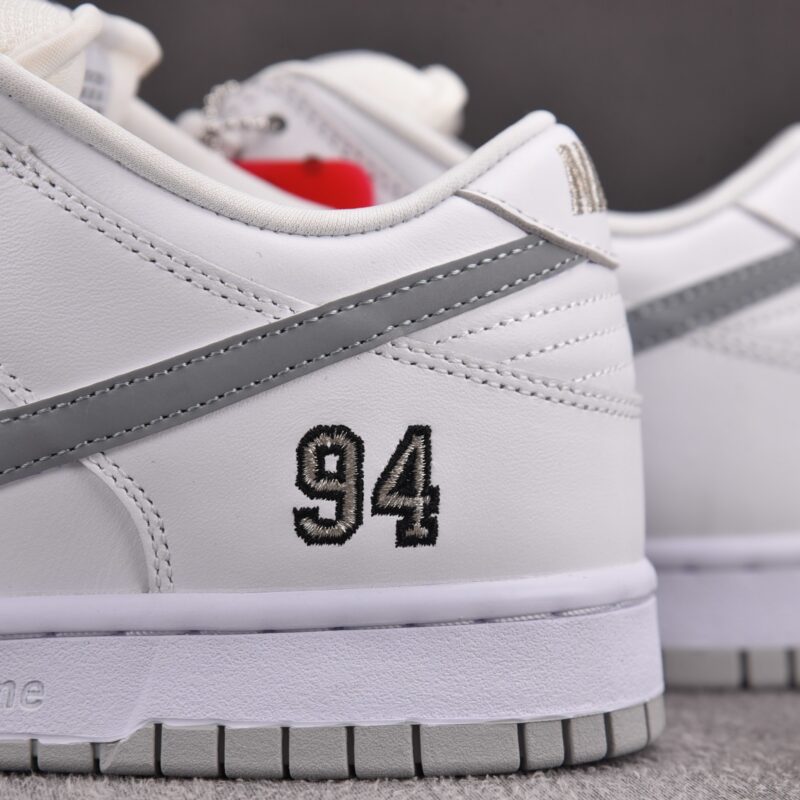 (BEST) Nike SB Dunk Low Supreme 94 'WHITE METALLIC SILVER'