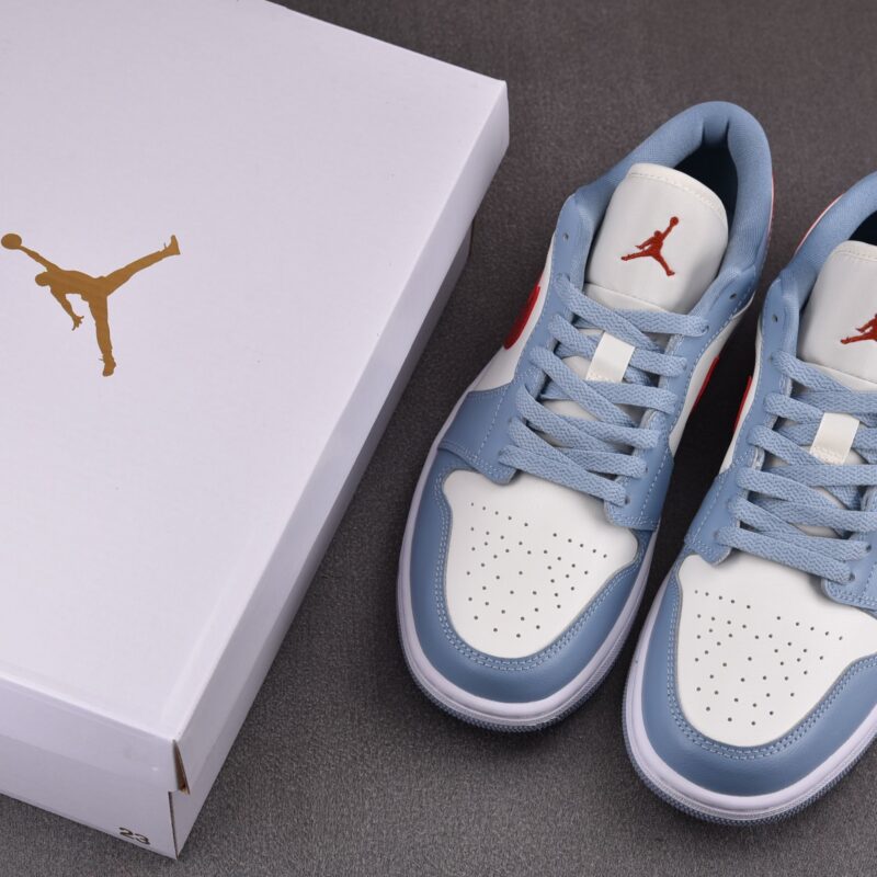 (BEST) Air Jordan 1 Low 'BLUE WHISPER DUNE RED'