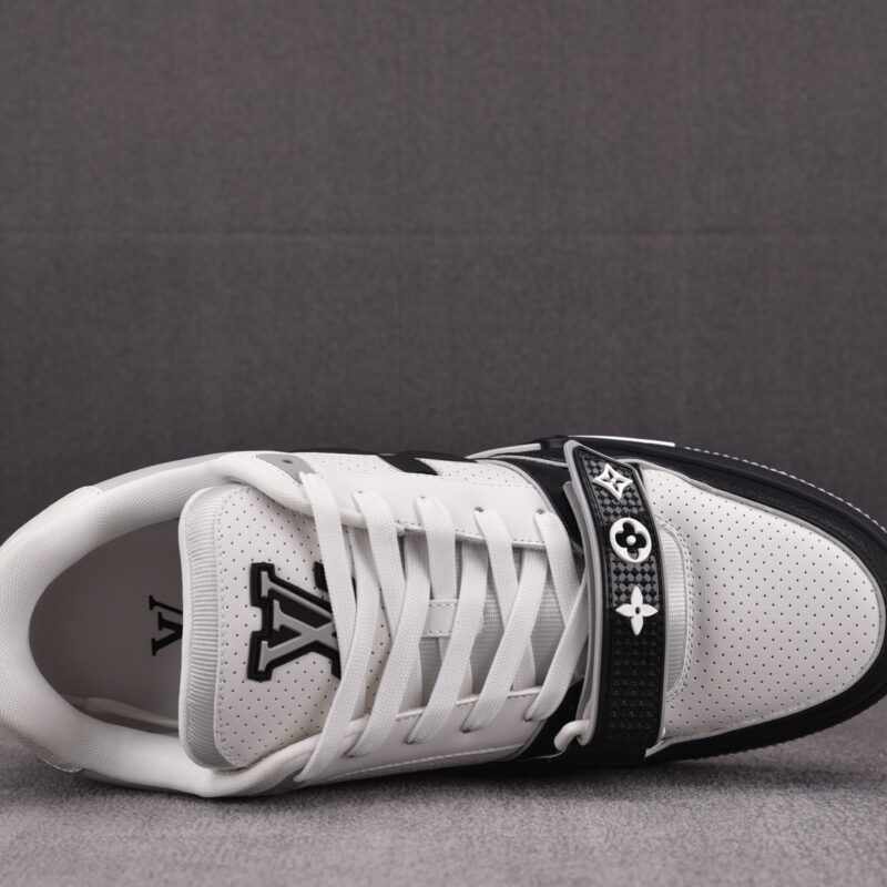 (BEST) Louis Vuitton LV Trainer Perforated Calf Leather 'BLACK'