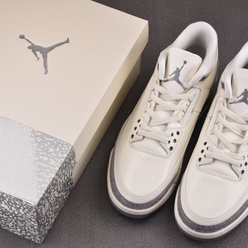 (BEST) Air Jordan 3 Retro 'SAIL CEMENT GREY'