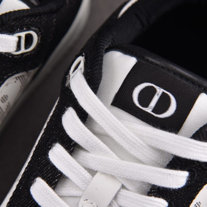 (BEST) B27 Low Sneakers Black Denim & White Dior Oblique Galaxy Leather