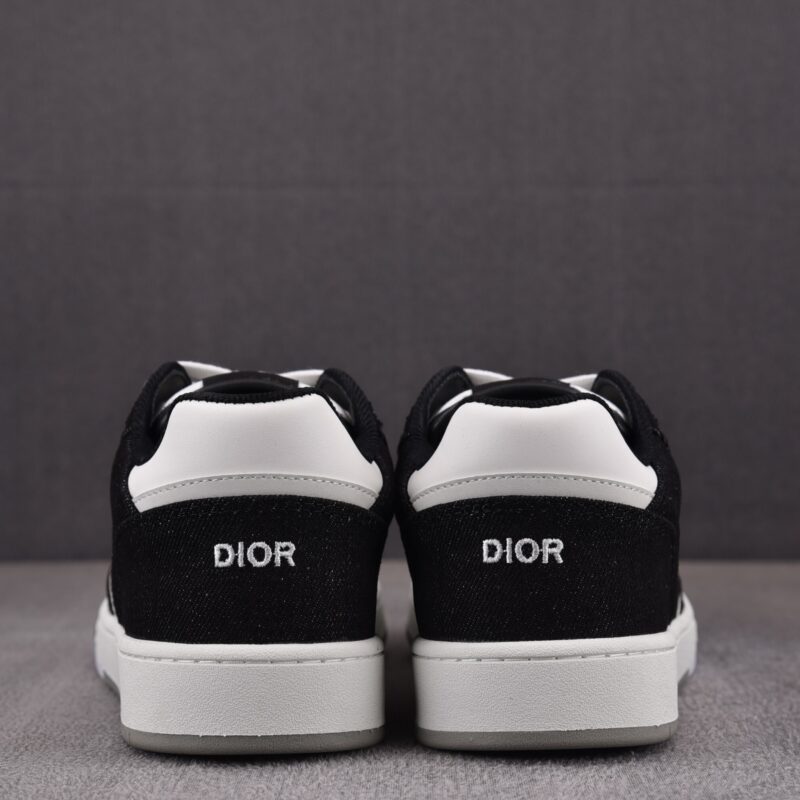 (BEST) B27 Low Sneakers Black Denim & White Dior Oblique Galaxy Leather