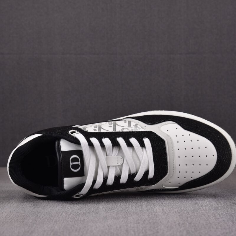 (BEST) B27 Low Sneakers Black Denim & White Dior Oblique Galaxy Leather