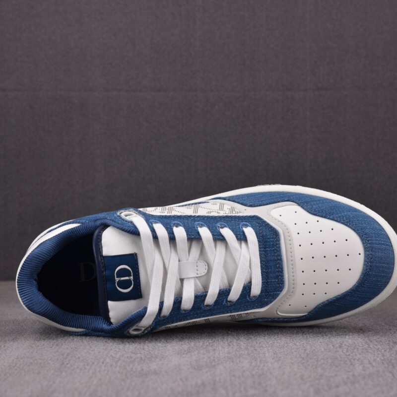 (BEST) B27 Sneakers Blue Denim and White Dior Oblique Galaxy Leather