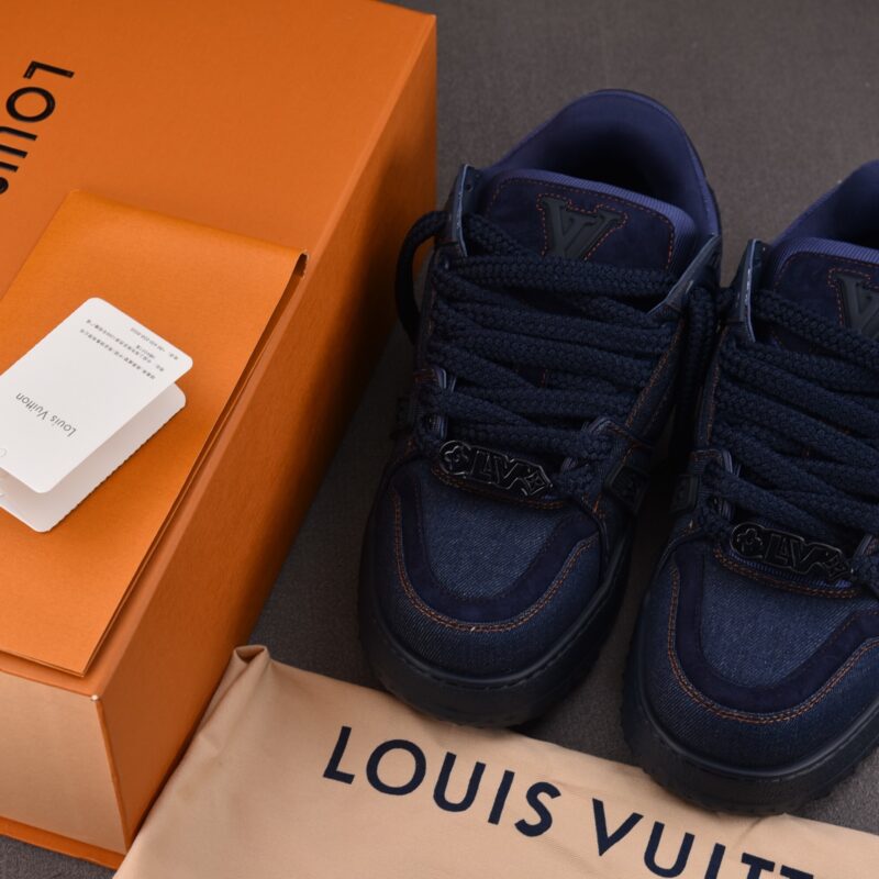 (BEST) (BEST) Louis Vuitton LV Trainer Maxi Denim 'DEEP BLUE'