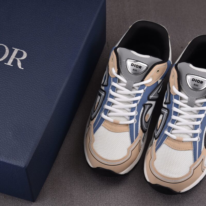 (BEST) Dior B30 Cream Mesh and Beige, Blue and Gray Technical Fabric