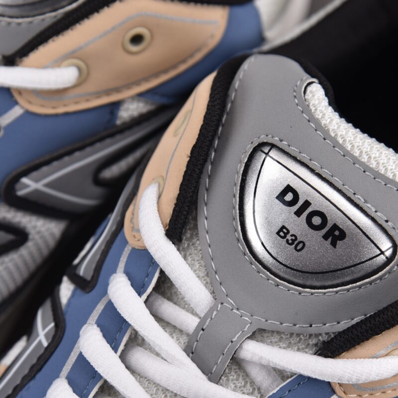 (BEST) Dior B30 Cream Mesh and Beige, Blue and Gray Technical Fabric