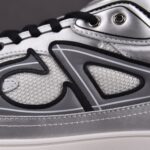 (BEST) Dior B30 White Mesh Silver-Tone Metallic Calfskin