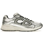 (BEST) Dior B30 White Mesh Silver-Tone Metallic Calfskin