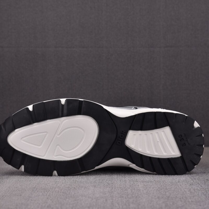 (BEST) Dior B30 White Mesh Silver-Tone Metallic Calfskin