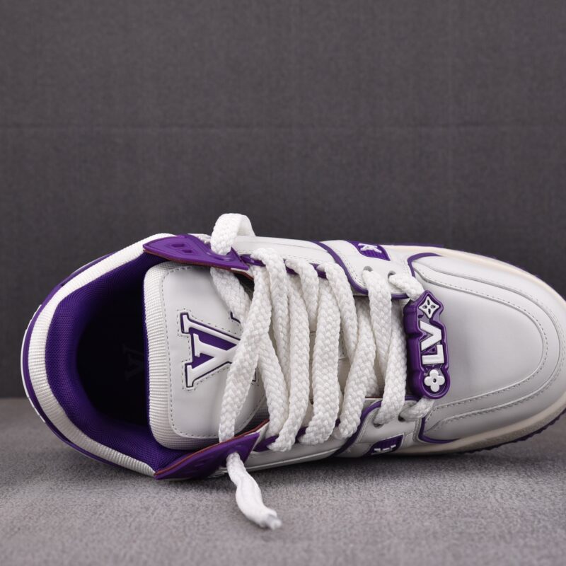 (BEST) Louis Vuitton LV Trainer Maxi Caft Leather 'PURPLE'