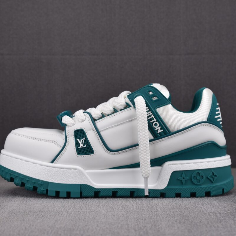 (BEST) Louis Vuitton LV Trainer Maxi Calf Leather 'WHITE GREEN'