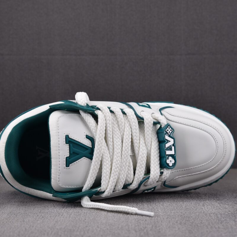 (BEST) Louis Vuitton LV Trainer Maxi Calf Leather 'WHITE GREEN'