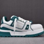 (BEST) Louis Vuitton LV Trainer Maxi Calf Leather 'WHITE GREEN'