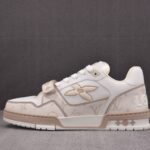 (BEST) Louis Vuitton LV Trainer Velcro 'BEIGE MONOGRAM'